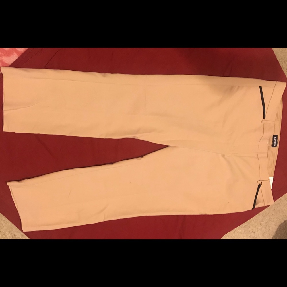 Express: Beige Editor Barely Boot Pants